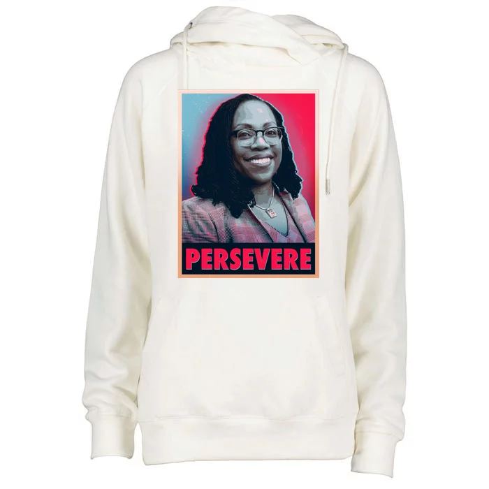 Ketanji Brown Jackson KBJ Persevere Vintage Poster Womens Funnel Neck Pullover Hood