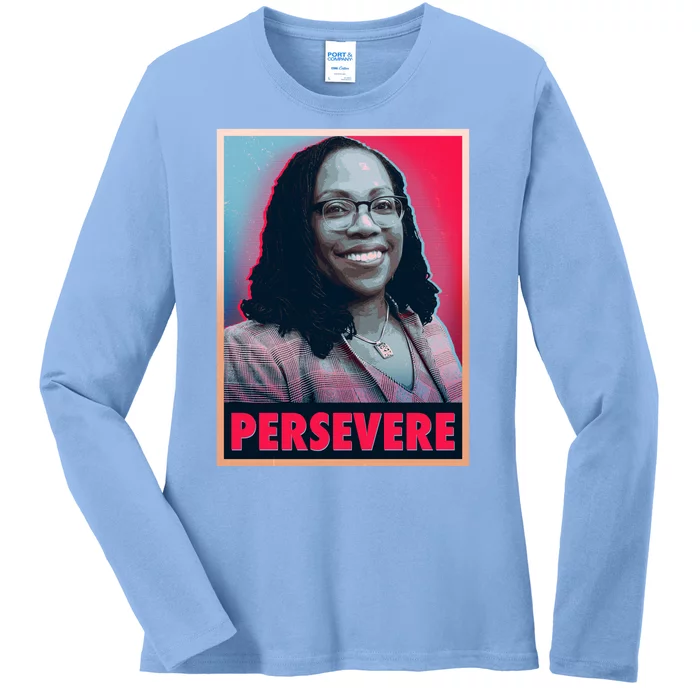 Ketanji Brown Jackson KBJ Persevere Vintage Poster Ladies Long Sleeve Shirt