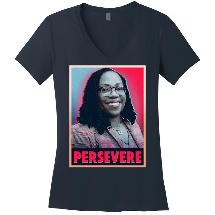 Ketanji Brown Jackson KBJ Persevere Vintage Poster Women's V-Neck T-Shirt