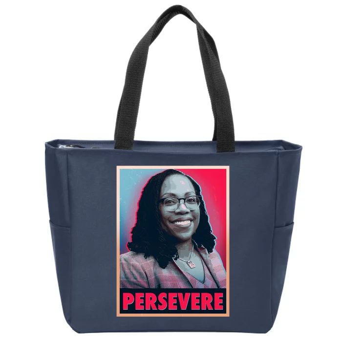 Ketanji Brown Jackson KBJ Persevere Vintage Poster Zip Tote Bag