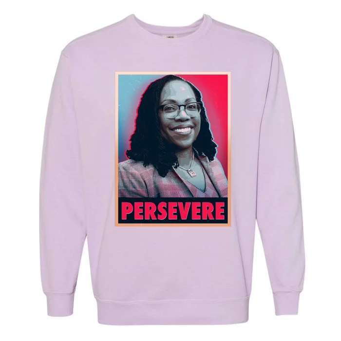 Ketanji Brown Jackson KBJ Persevere Vintage Poster Garment-Dyed Sweatshirt