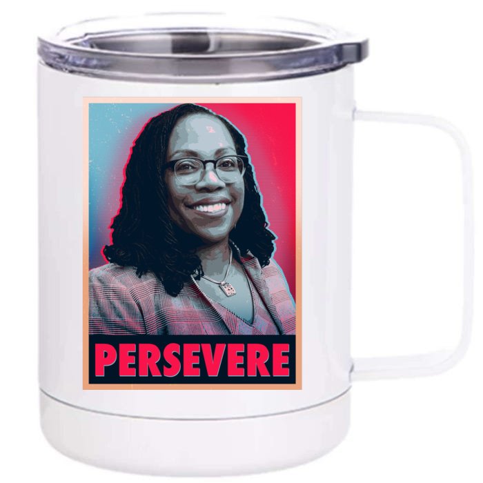 Ketanji Brown Jackson KBJ Persevere Vintage Poster Front & Back 12oz Stainless Steel Tumbler Cup