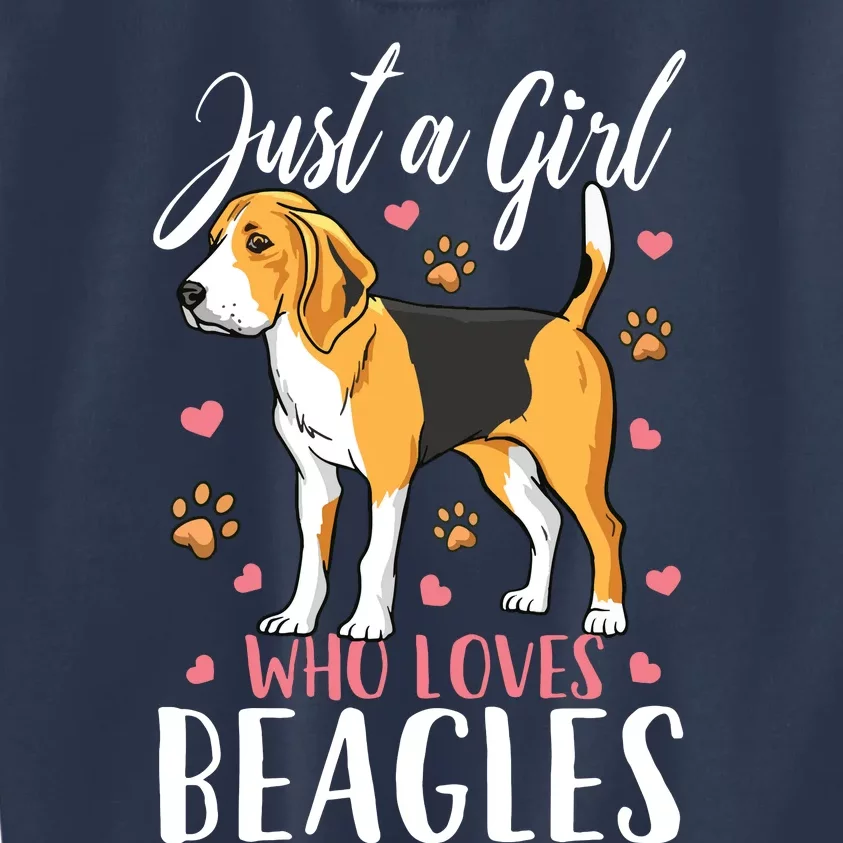 Kids Beagle Just A Who Loves Beagles Gift Kids Sweatshirt