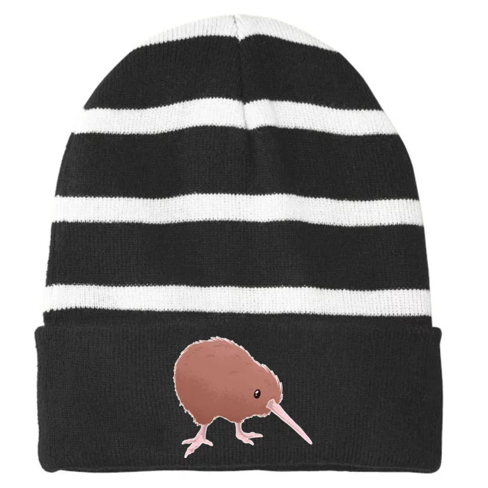 Kiwi Bird Striped Beanie with Solid Band