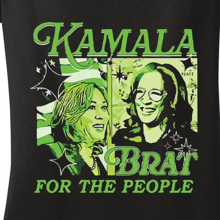 Kamala Brat Women's V-Neck T-Shirt