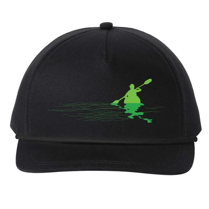 Kayak Boat Kayaking Paddling Graphic Kayaker Silhouette Snapback Five-Panel Rope Hat