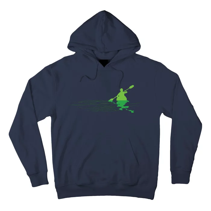 Kayak Boat Kayaking Paddling Graphic Kayaker Silhouette Hoodie