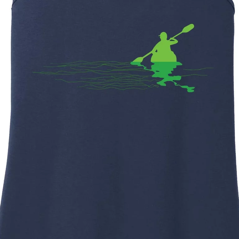 Kayak Boat Kayaking Paddling Graphic Kayaker Silhouette Ladies Essential Tank