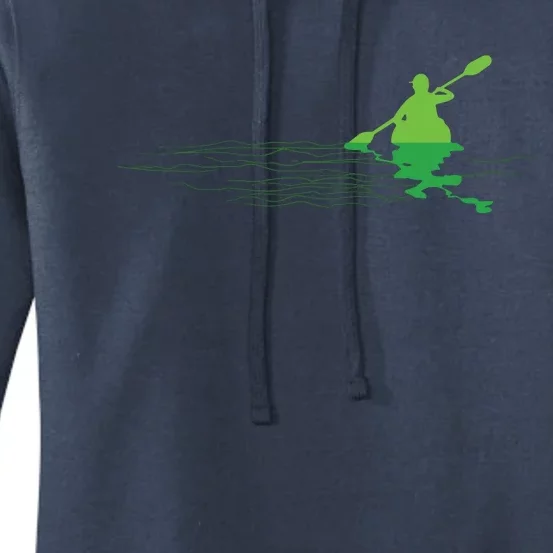 Kayak Boat Kayaking Paddling Graphic Kayaker Silhouette Women's Pullover Hoodie