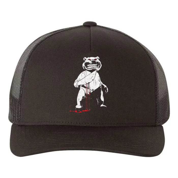 Killer Bear Lazy Halloween Costume Creepy Scary Horror Yupoong Adult 5-Panel Trucker Hat