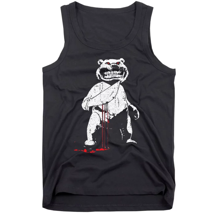 Killer Bear Lazy Halloween Costume Creepy Scary Horror Tank Top