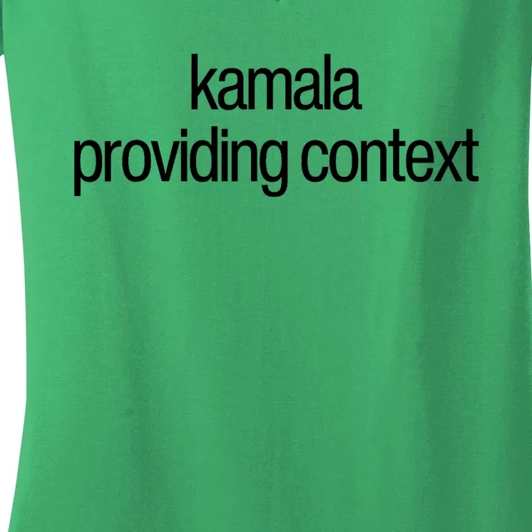 Kamala Brat Lime Green Providing Context Women's V-Neck T-Shirt