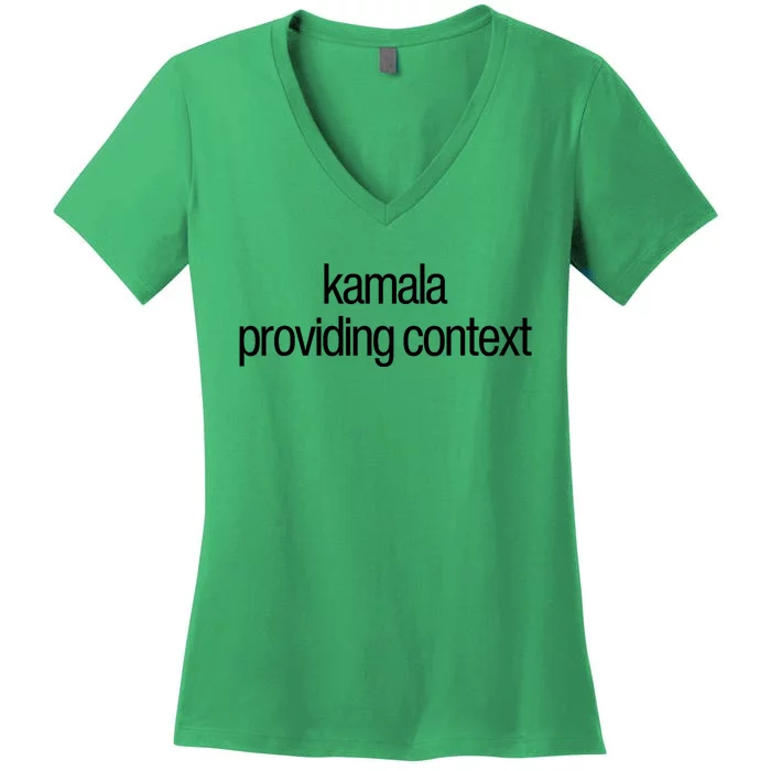 Kamala Brat Lime Green Providing Context Women's V-Neck T-Shirt