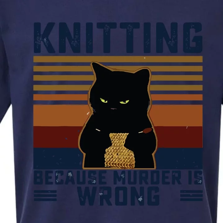 Knitting Because Murder Is Wrong Knitting Lover Knitter Sueded Cloud Jersey T-Shirt