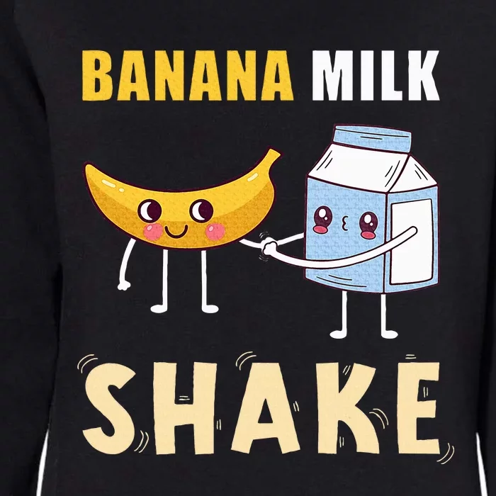 Kawaii Banana Milkshake Funny Banana Milk Shake Womens California Wash Sweatshirt