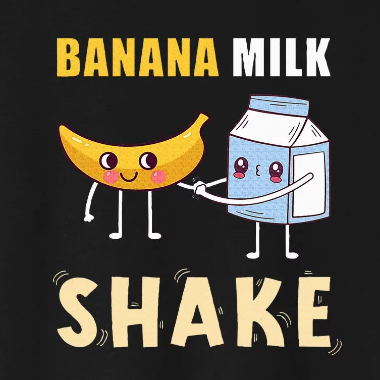 Kawaii Banana Milkshake Funny Banana Milk Shake Women's Crop Top Tee