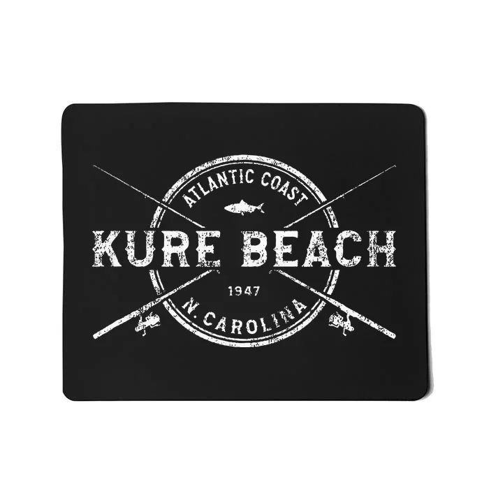 Kure Beach Nc Vintage Crossed Fishing Rods Mousepad