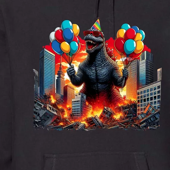 Kaiju Birthday Party Japanese Art Lovers Monster Movie Gifts Premium Hoodie