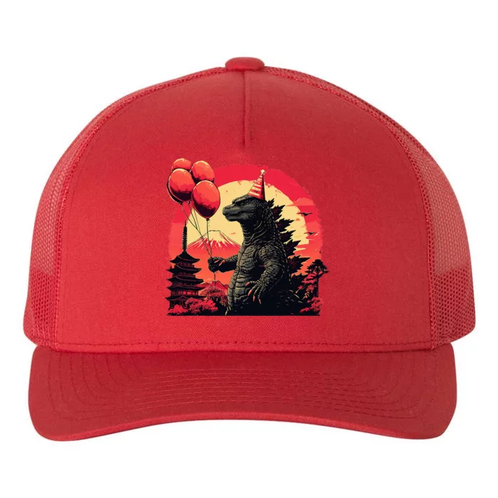 Kaiju Birthday Party Japan Monster Movie Bday Decorations Yupoong Adult 5-Panel Trucker Hat