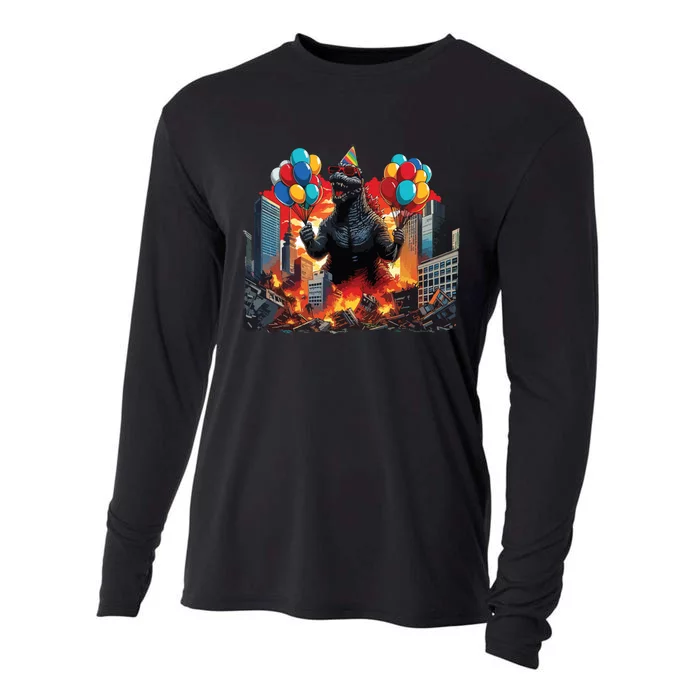 Kaiju Birthday Party Japanese Art Lovers Monster Movie Gifts Cooling Performance Long Sleeve Crew