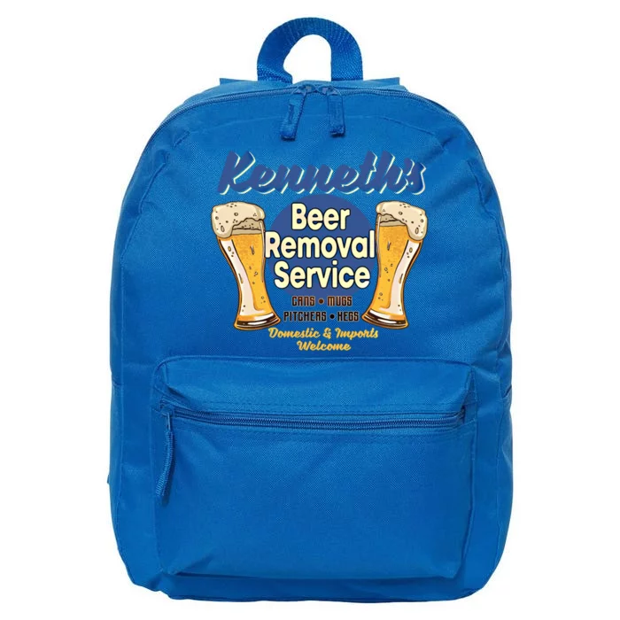 Kenneth's Beer Removal Service Funny Party Ing Cute Gift 16 in Basic Backpack