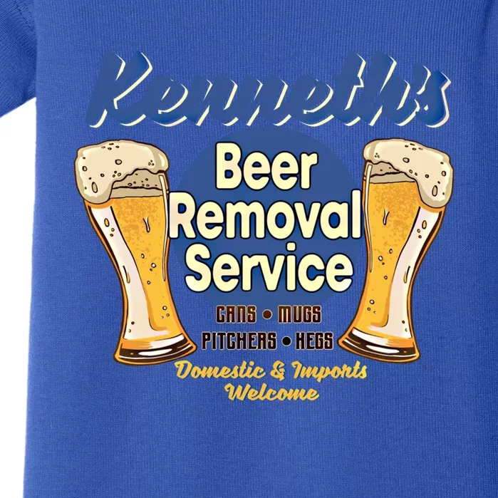 Kenneth's Beer Removal Service Funny Party Ing Cute Gift Baby Bodysuit