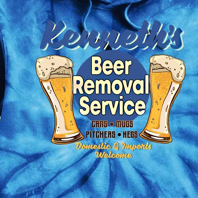 Kenneth's Beer Removal Service Funny Party Ing Cute Gift Tie Dye Hoodie