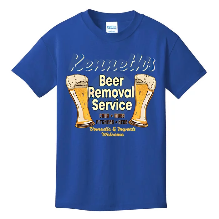 Kenneth's Beer Removal Service Funny Party Ing Cute Gift Kids T-Shirt