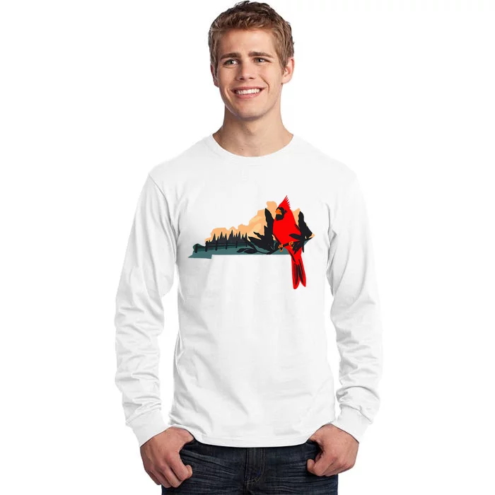 Kentucky Bluegrass State Cardinal Bird Horse Farm Pride Tall Long Sleeve T-Shirt