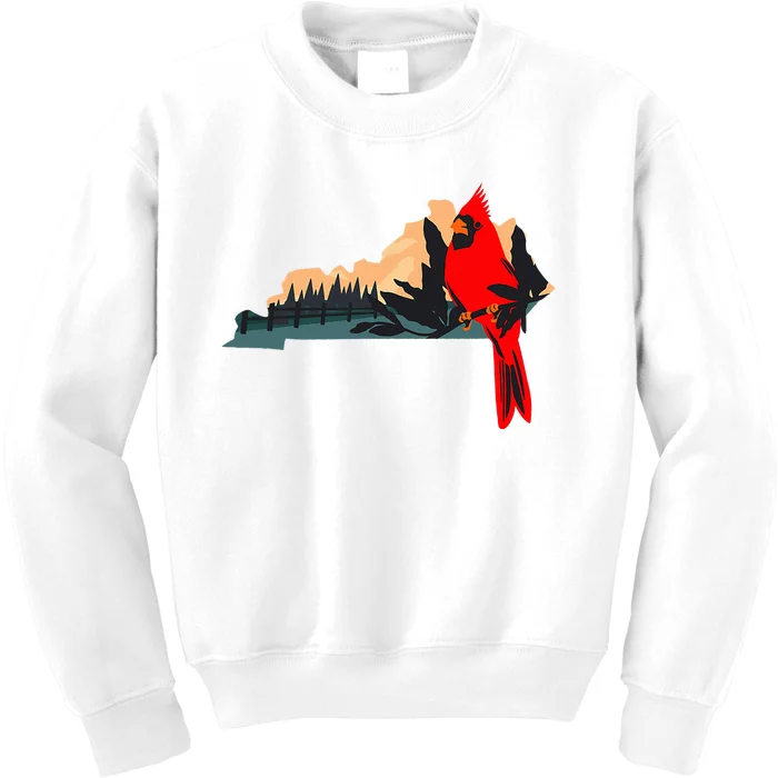 Kentucky Bluegrass State Cardinal Bird Horse Farm Pride Kids Sweatshirt