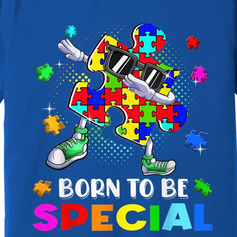 kid Born Special Dabbing Puzzle boy Autism Awareness Premium T-Shirt