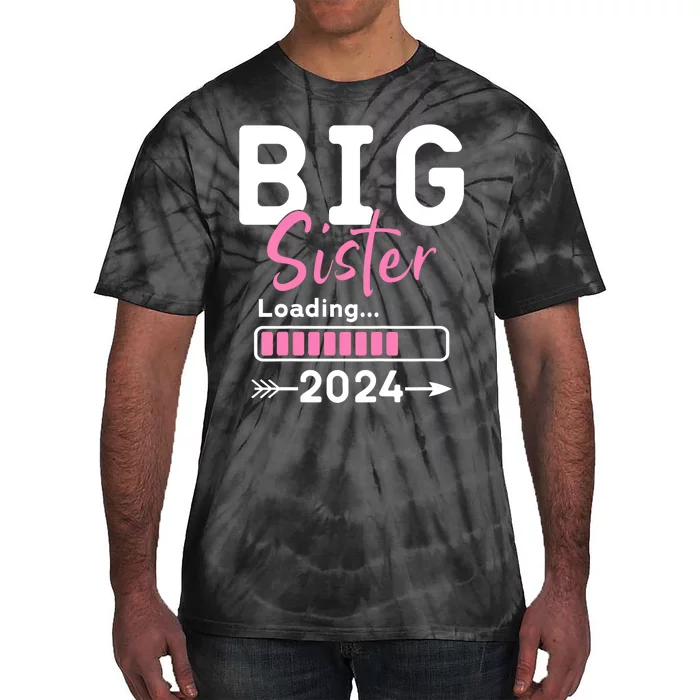 Kids Big Sister Loading 2024 Promoted To Big Sister 2024 Tie-Dye T-Shirt