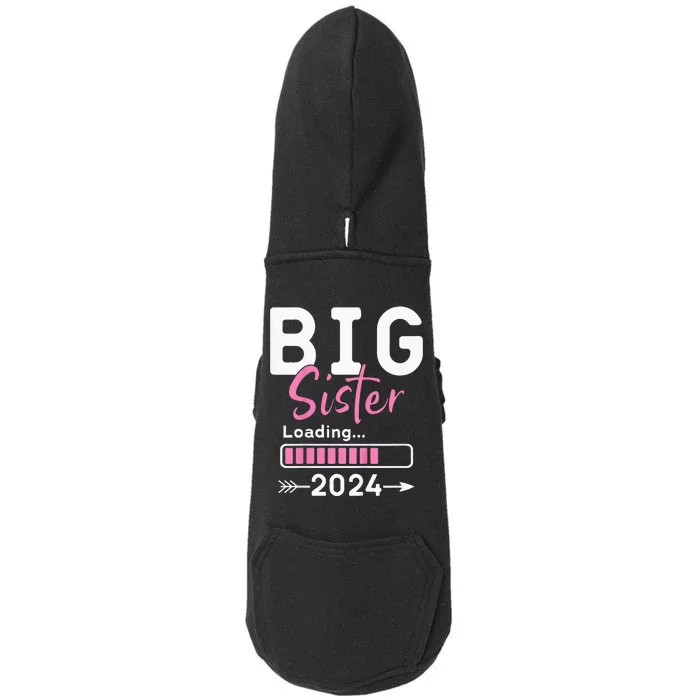 Kids Big Sister Loading 2024 Promoted To Big Sister 2024 Doggie 3-End Fleece Hoodie