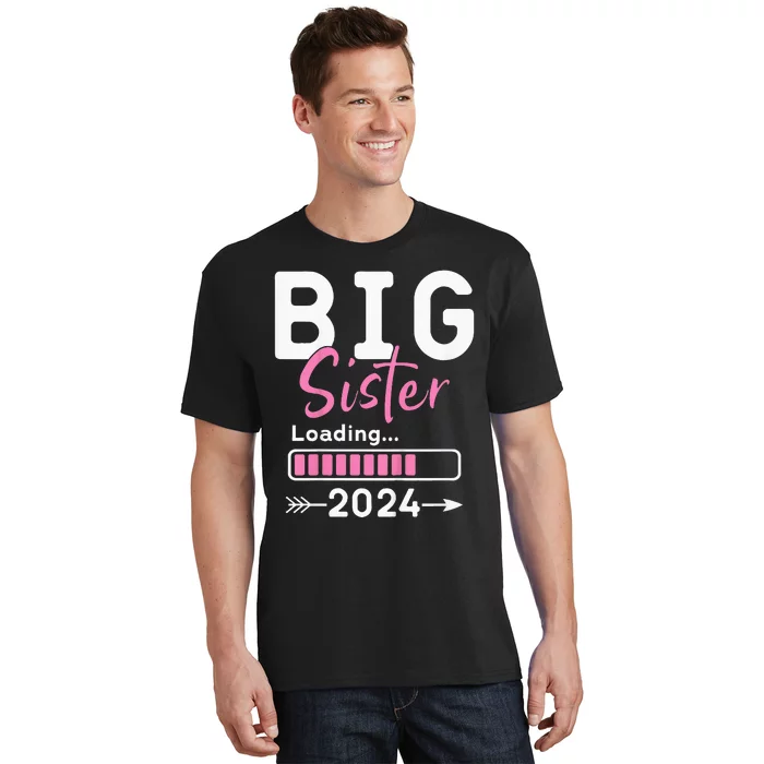 Kids Big Sister Loading 2024 Promoted To Big Sister 2024 T-Shirt