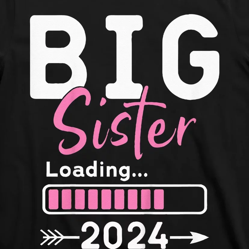 Kids Big Sister Loading 2024 Promoted To Big Sister 2024 T-Shirt