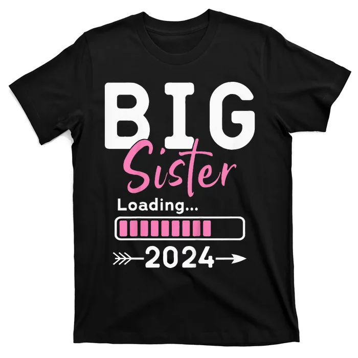 Kids Big Sister Loading 2024 Promoted To Big Sister 2024 T-Shirt