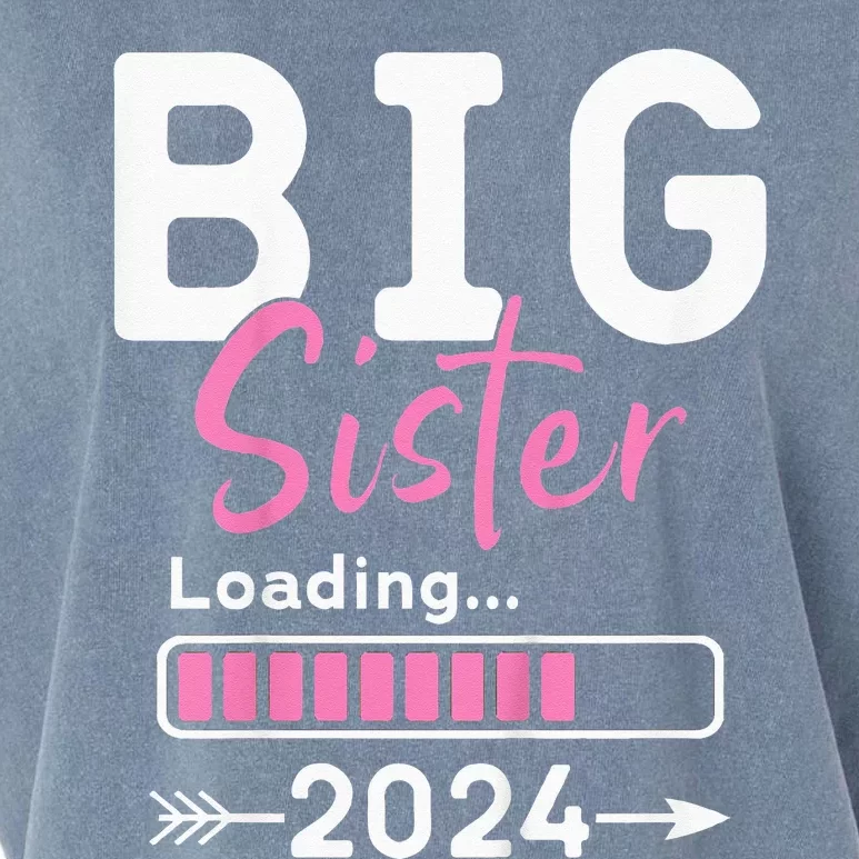 Kids Big Sister Loading 2024 Promoted To Big Sister 2024 Garment-Dyed Women's Muscle Tee