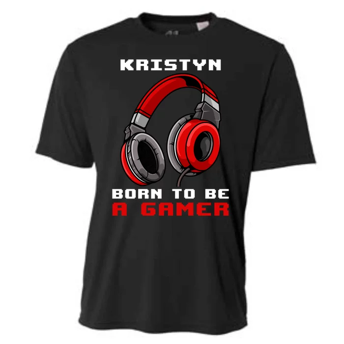 Kristyn Born To Be A Gamer Personalized Gift Cooling Performance Crew T-Shirt