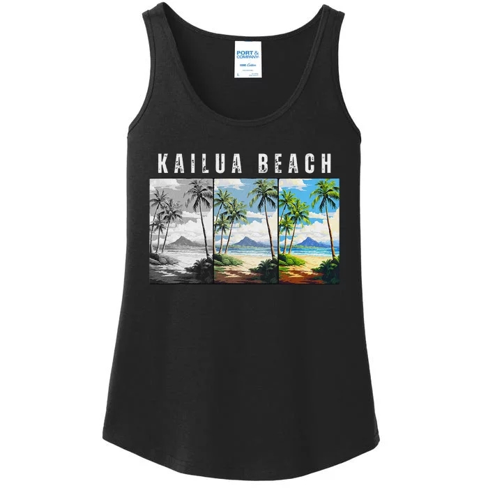 Kailua Beach Travel Souvenir Design Ladies Essential Tank