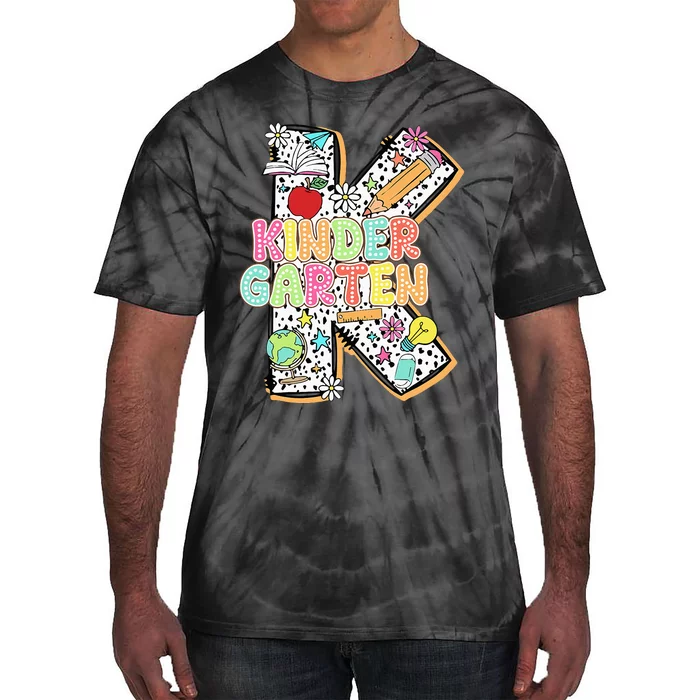 Kindergarten Back To School Teachers Students Kinder Crew Tie-Dye T-Shirt