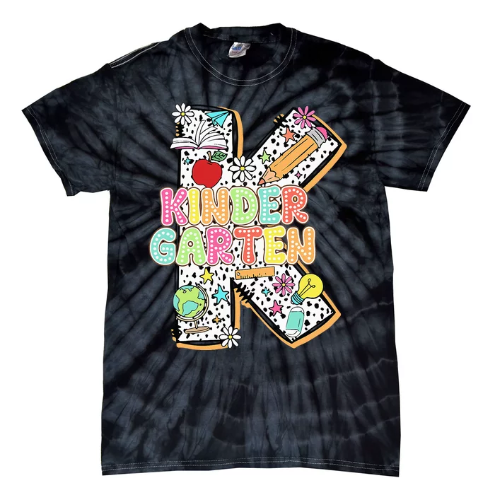 Kindergarten Back To School Teachers Students Kinder Crew Tie-Dye T-Shirt