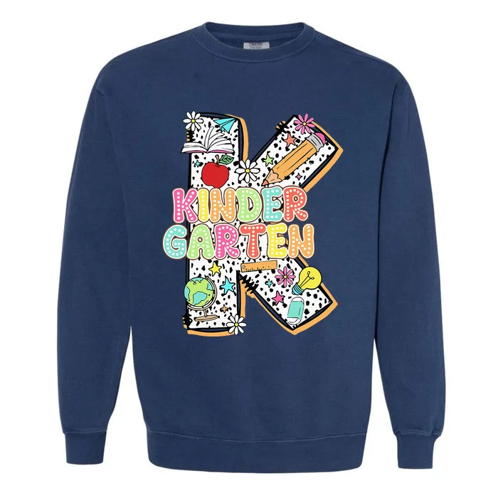 Kindergarten Back To School Teachers Students Kinder Crew Garment-Dyed Sweatshirt