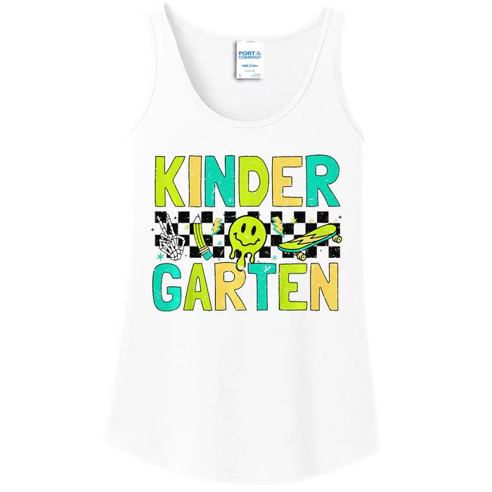 Kindergarten Back To School Design With Cute Icons Ladies Essential Tank