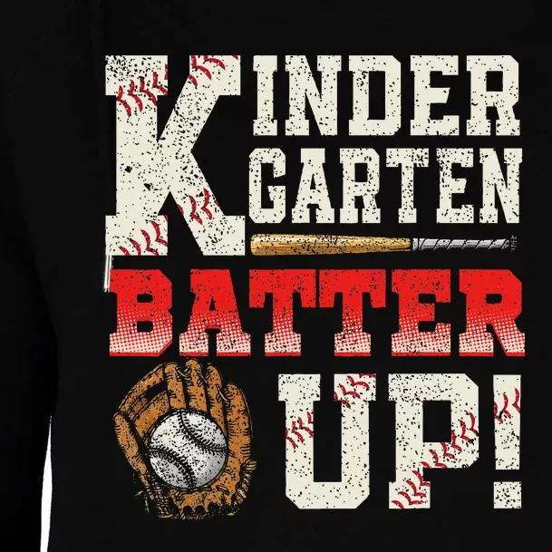 Kindergarten Back To School Batter Up Baseball Students Womens Funnel Neck Pullover Hood