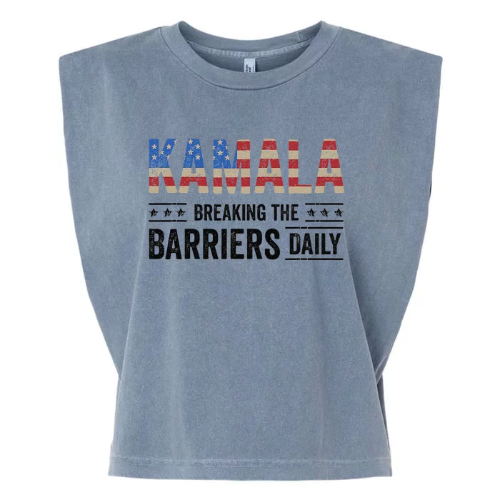 Kamala Breaking The Barriers Daily Kamala Harris Garment-Dyed Women's Muscle Tee