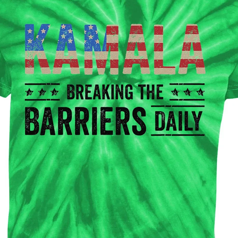 Kamala Breaking The Barriers Daily Kamala Harris Kids Tie-Dye T-Shirt