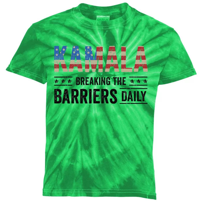 Kamala Breaking The Barriers Daily Kamala Harris Kids Tie-Dye T-Shirt