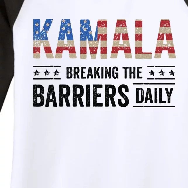 Kamala Breaking The Barriers Daily Kamala Harris Women's Tri-Blend 3/4-Sleeve Raglan Shirt