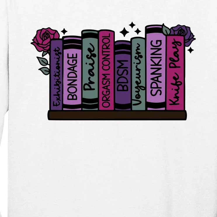 Kinky Book Tropes Shelf Romance Smut Book Svg Smut Book Tall Long Sleeve T-Shirt