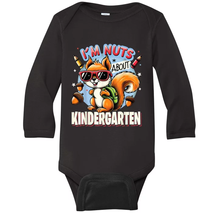 Kindergarten Back To School 1st Day Of Kindergarten Squirrel Baby Long Sleeve Bodysuit